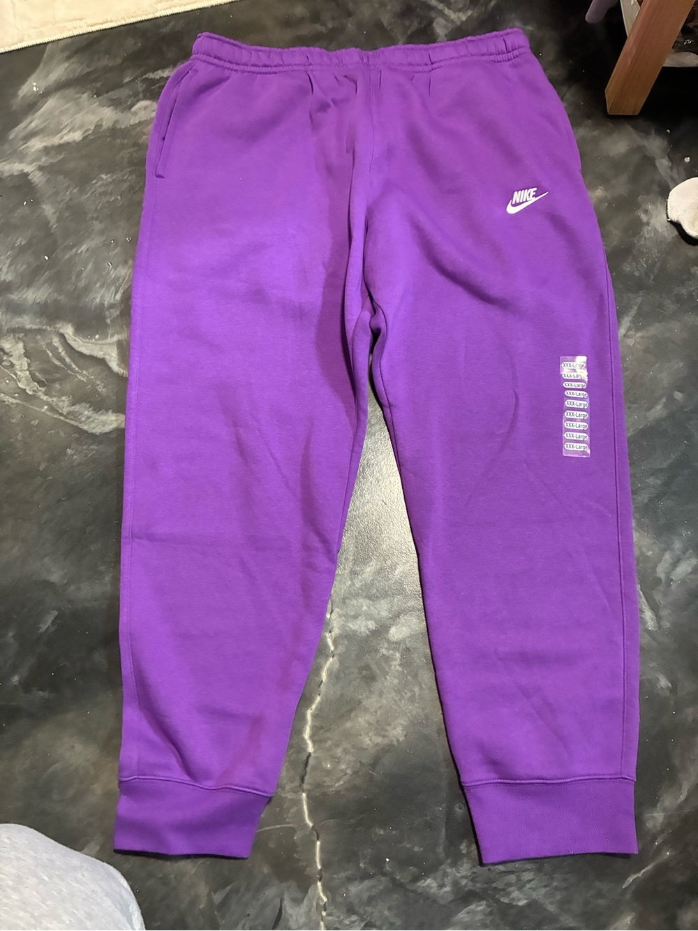 Nike Mens Purple Fleece Joggers with Logo
